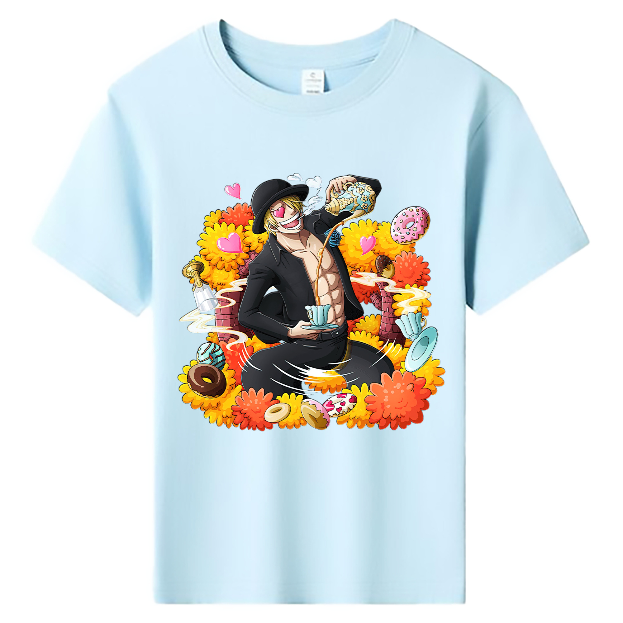 （画像用） ワンピース サンジ ONE PIECE Sanji 綿100％キッズTシャツ（フロントプリント）